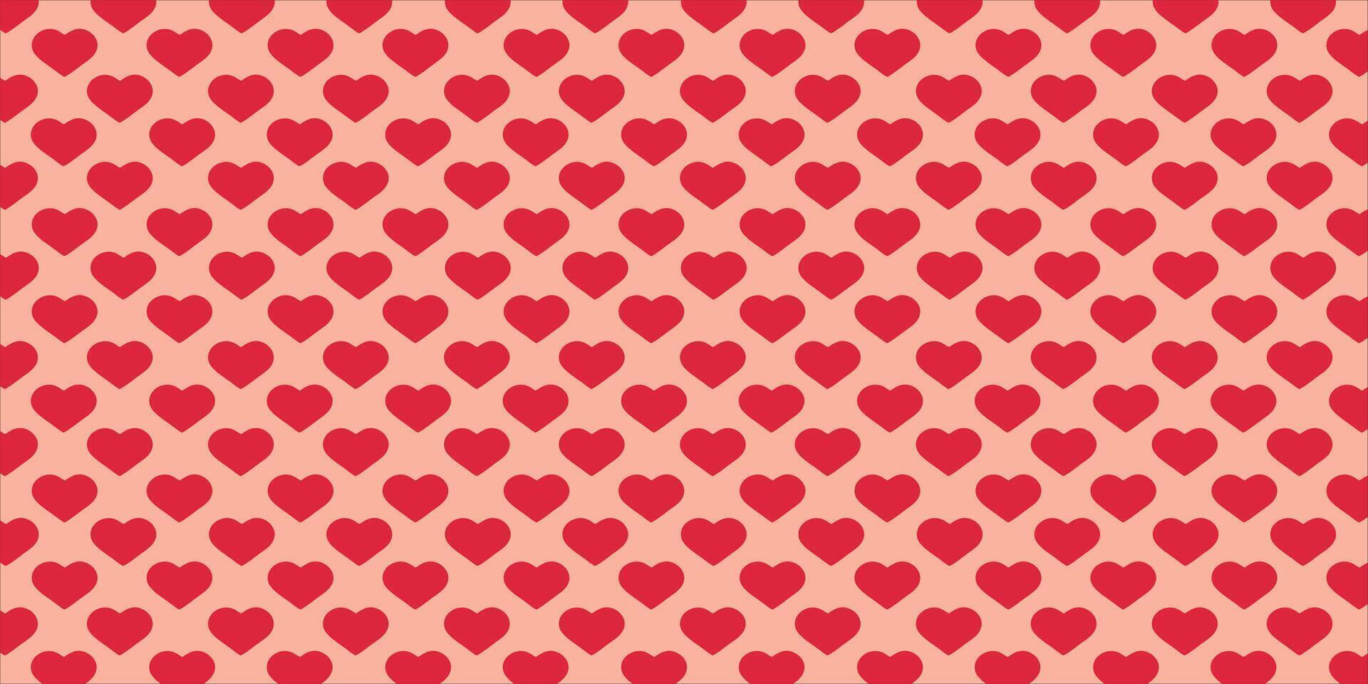 Cute love heart seamless pattern illustration. Cute romantic pink hearts background print. Valentine's day holiday, romantic wedding design. vector
