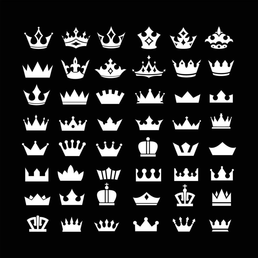 Silhouette Shield icon set in vintage style, Protect shield security line icons. Badge quality symbol, sign, logo or emblem, Vector, crown. vector