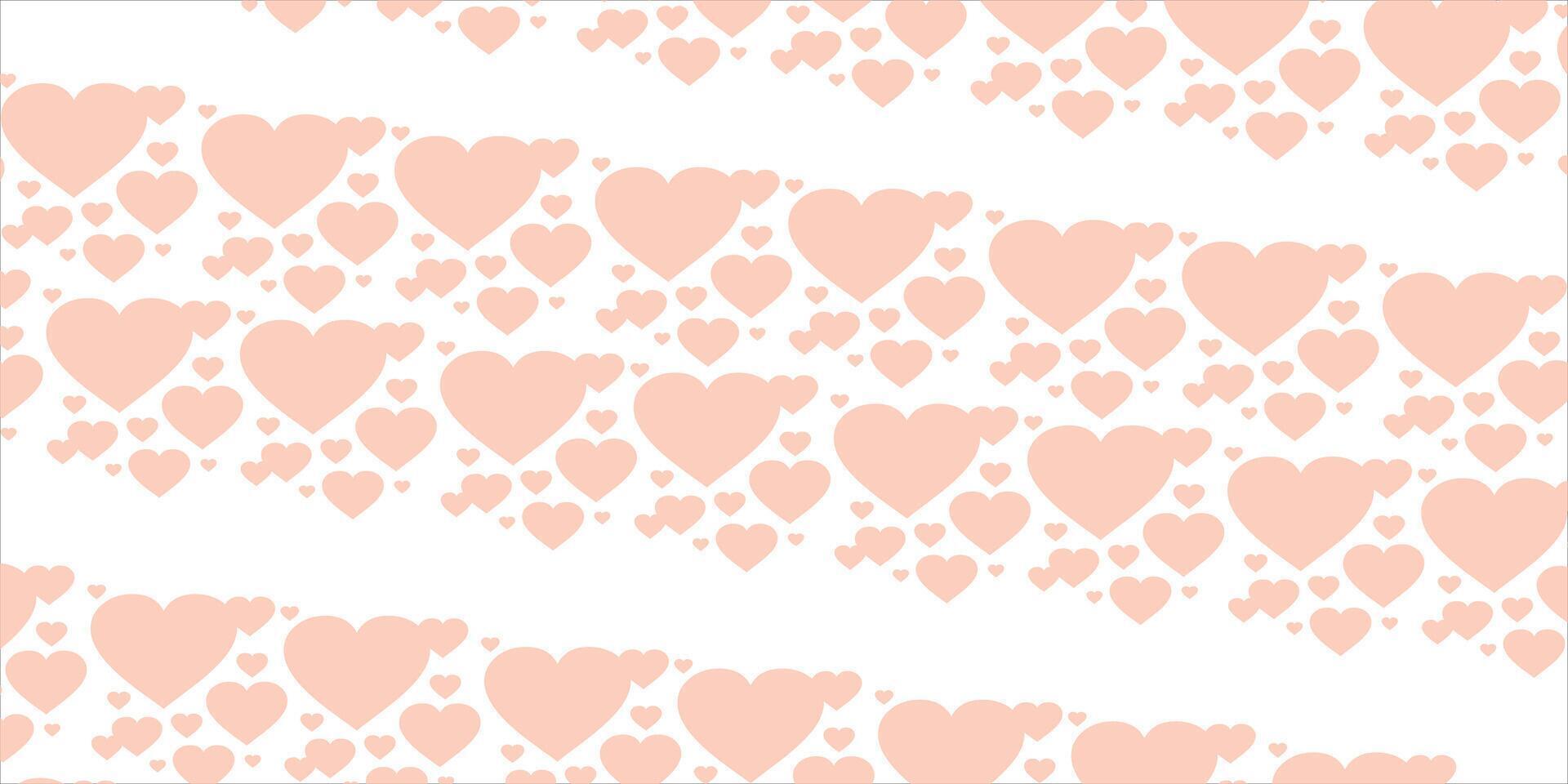 Cute love heart seamless pattern illustration. Cute romantic pink hearts background print. Valentine's day holiday backdrop texture design. vector