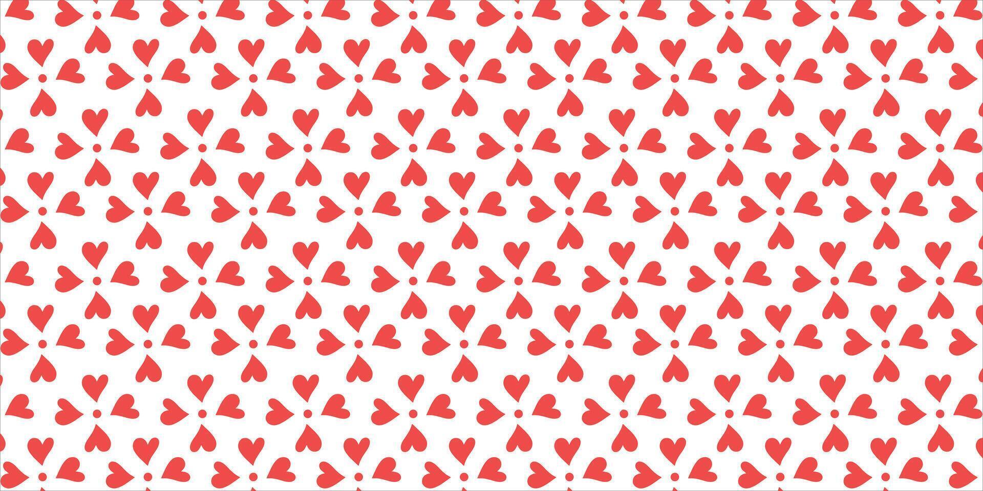 Cute love heart seamless pattern illustration. Cute romantic pink hearts background print. Valentine's day holiday, romantic wedding design. vector