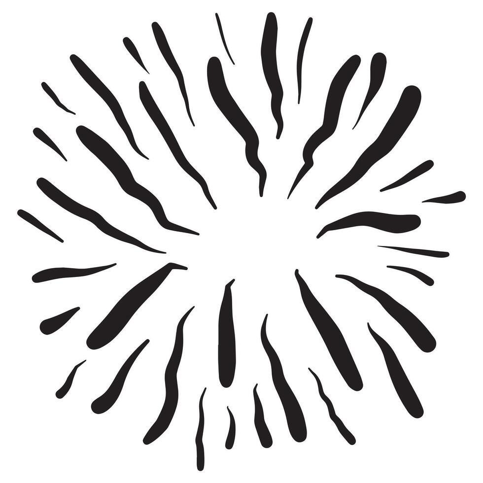 Starburst hand drawn, doodle design element. Sun burst sketch illustration. vector