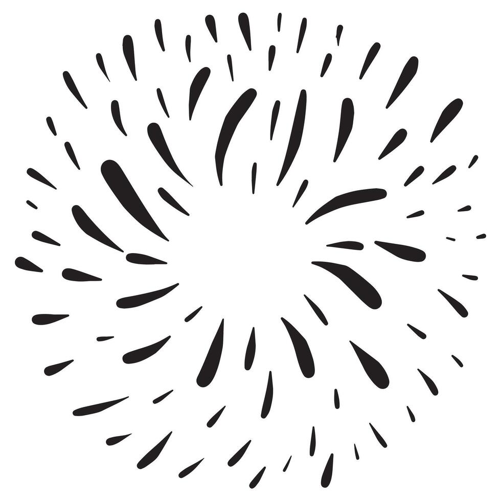 Starburst hand drawn, doodle design element. Sun burst sketch illustration. vector