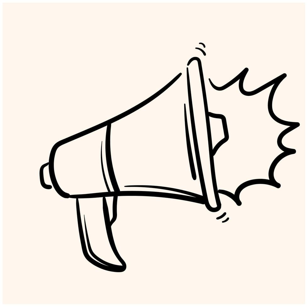 Doodle sketch style of megaphone Illustration style doodle and line art vector