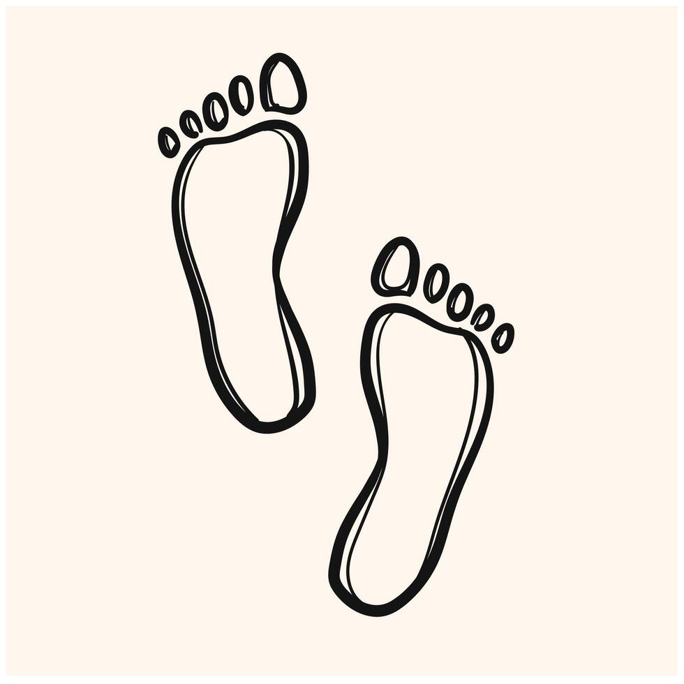Naked flatfoot emblem with illustration style doodle and line art vector