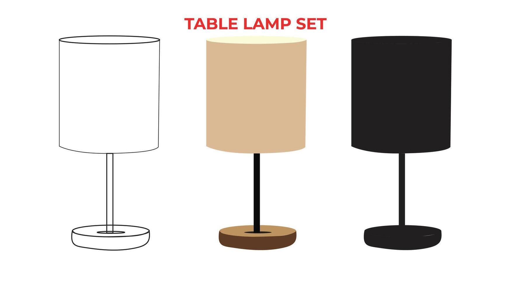 table lamp set. vector