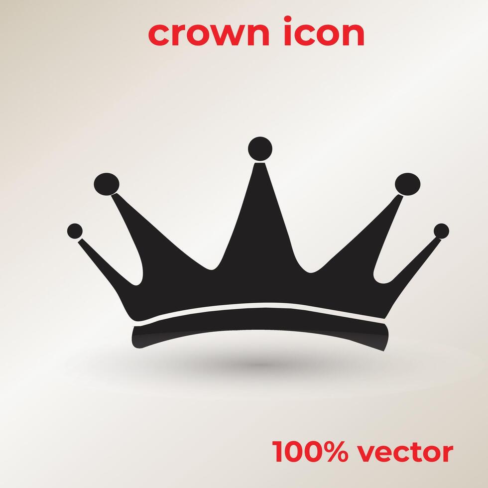 Vector crown icon, sign, and symbol