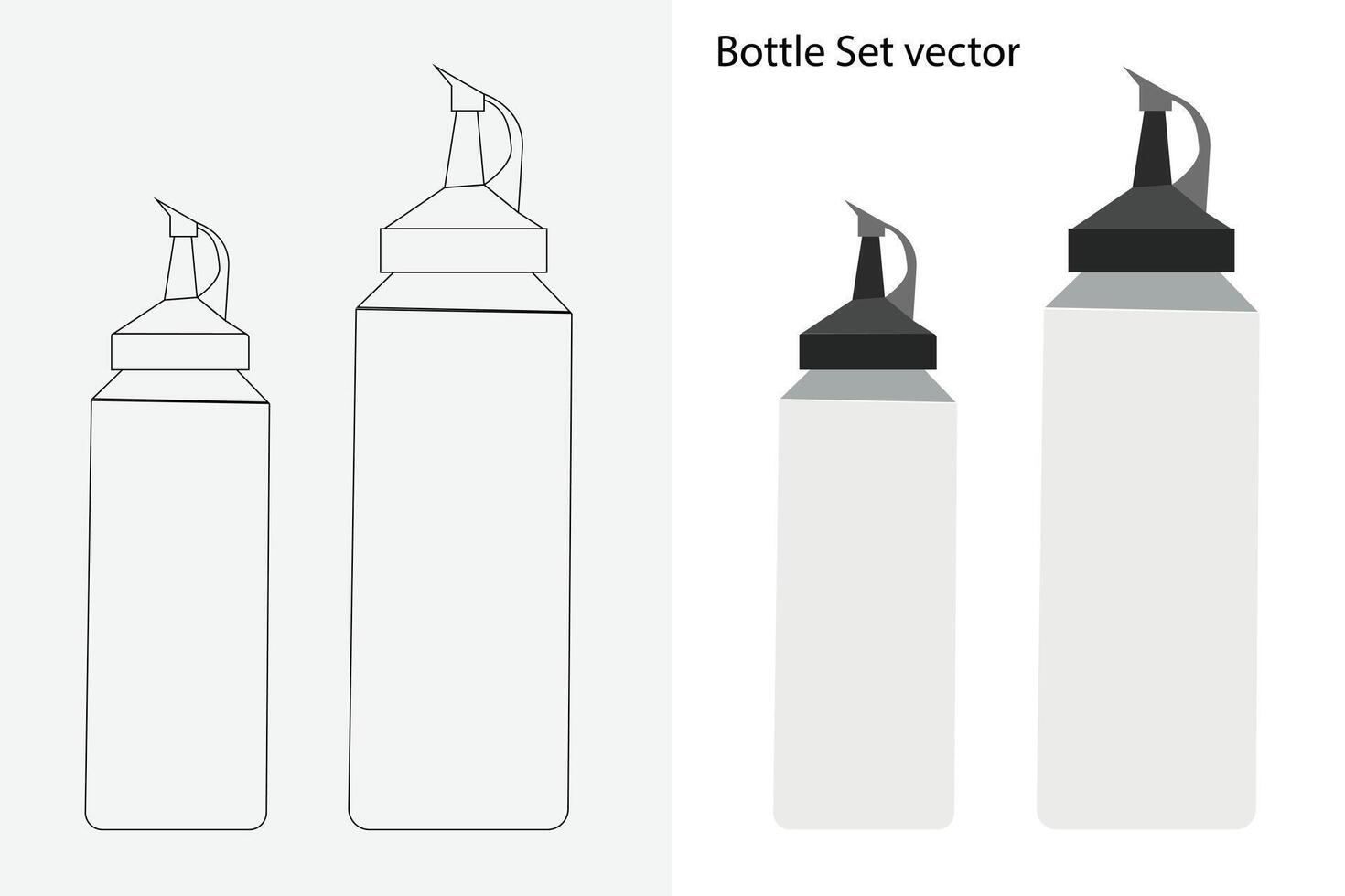 Vector and line art bottle set, Eps 10.