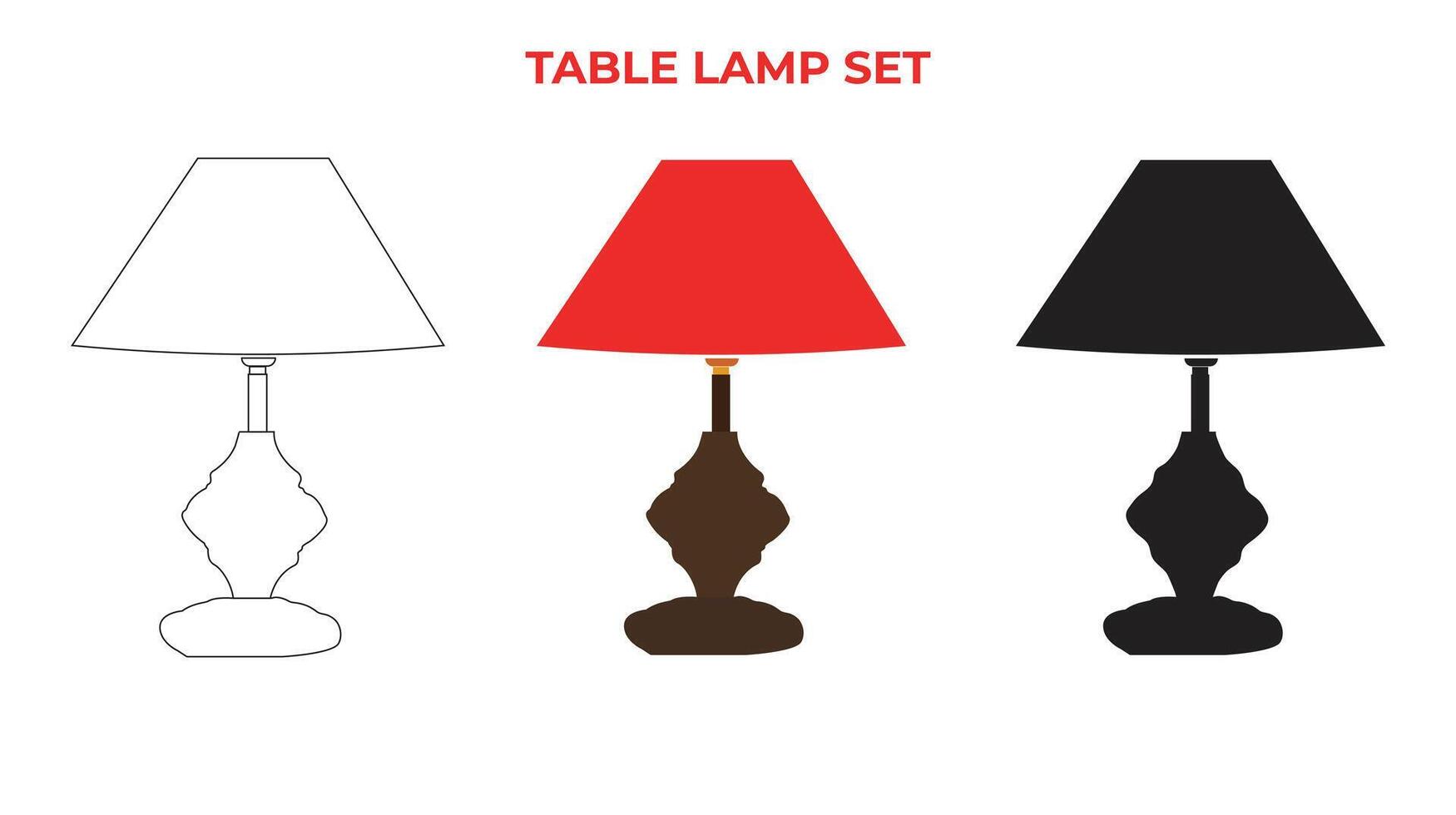 table lamp set. vector