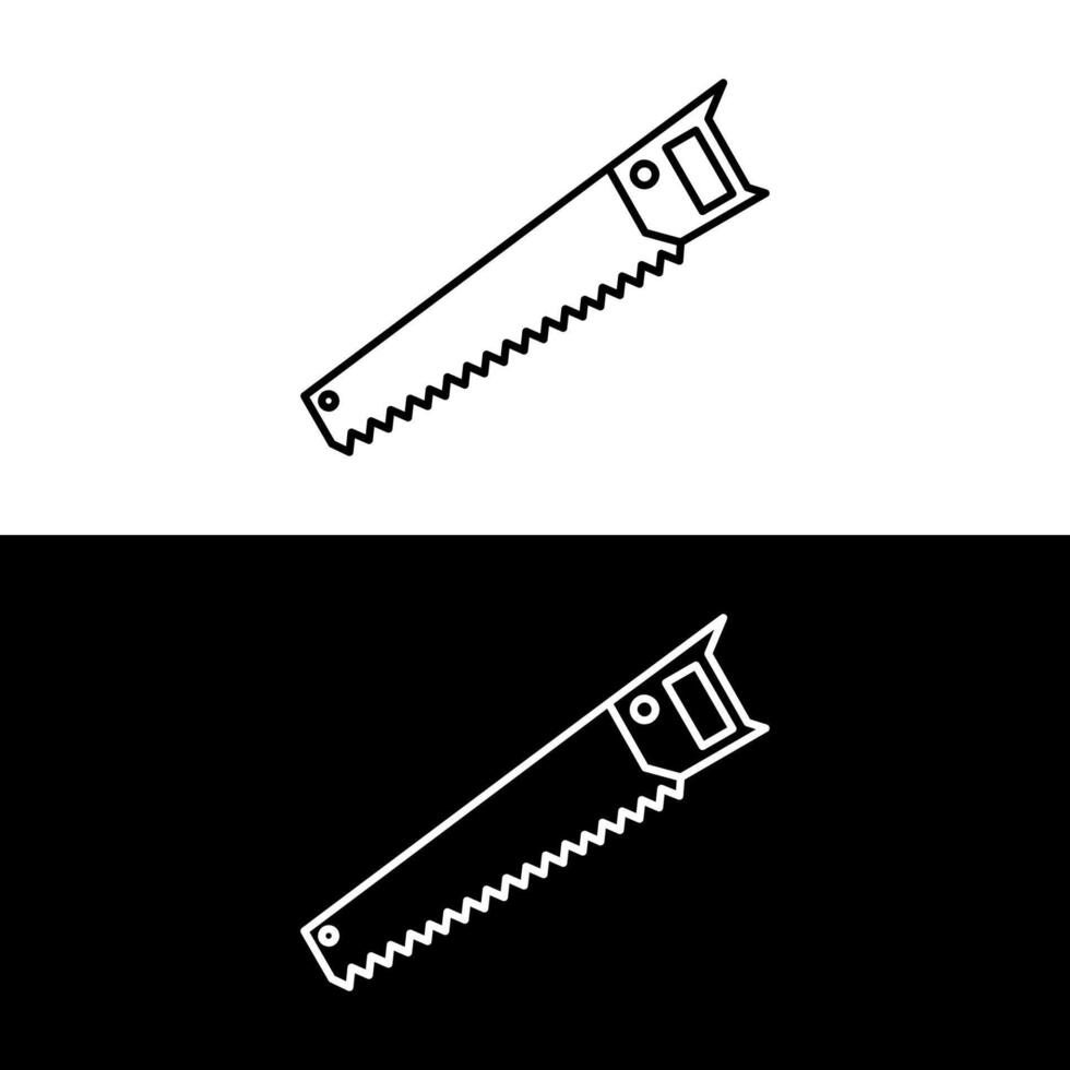 vector line icon of hand saw