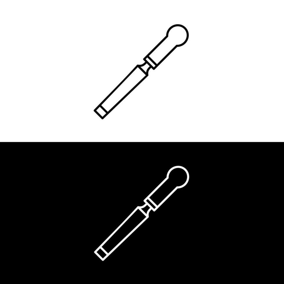 Building Construction Tools Chisel Line Icon On White Background vector