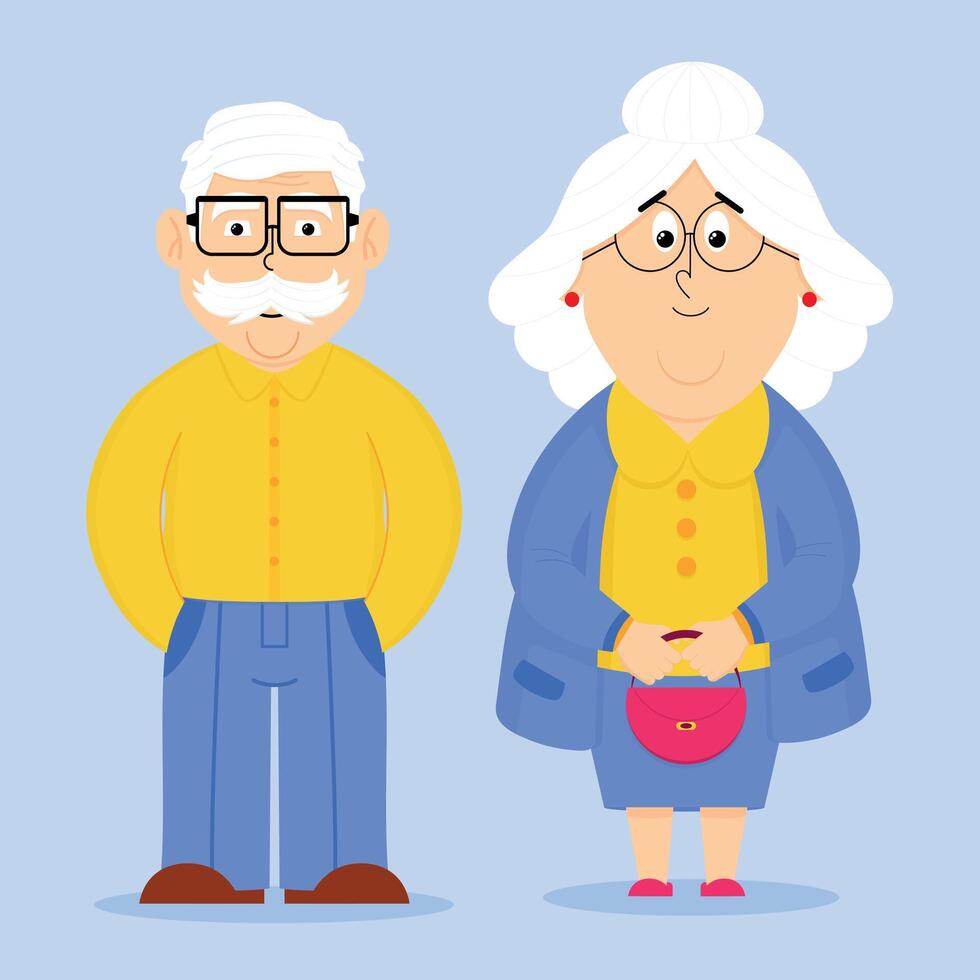 abuela y abuelo vector