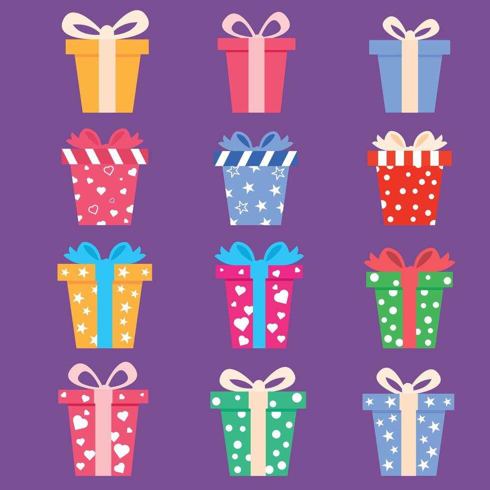 A collection of gift boxes vector