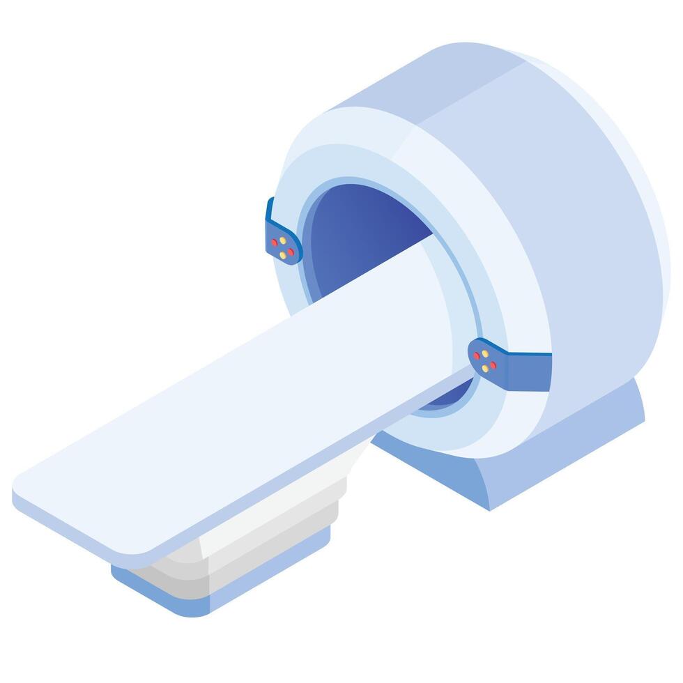 Isometric Latest MRI Machine Illustration vector