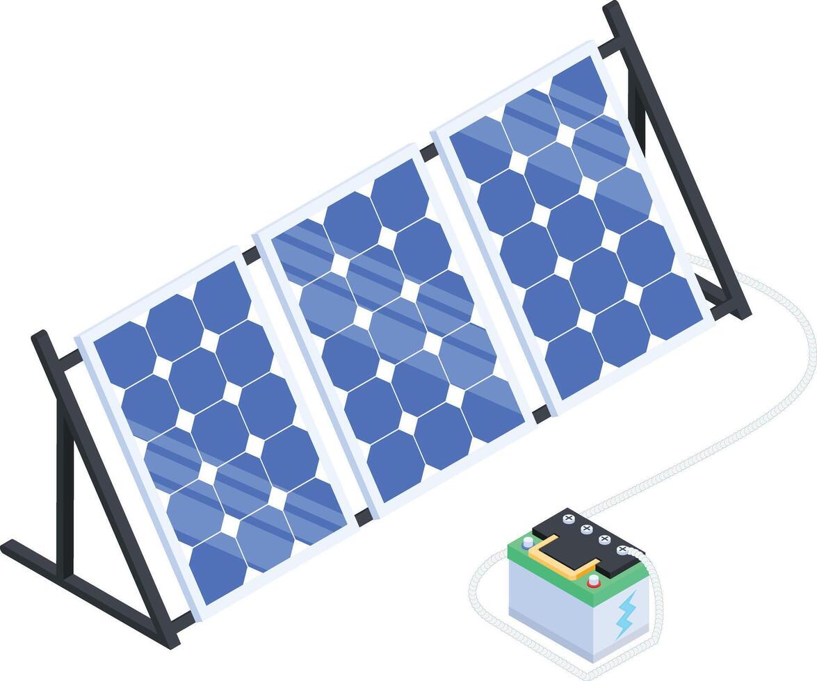 solar panel system with a battery vector