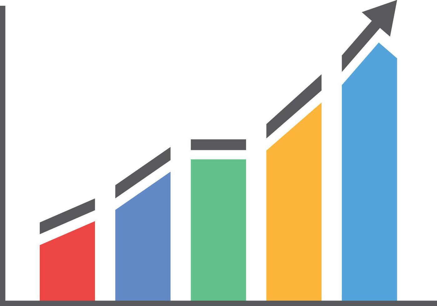 Flat Bar Graph with Arrow vector