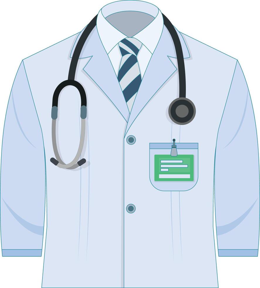 Doctor's Coat with Stethoscope vector