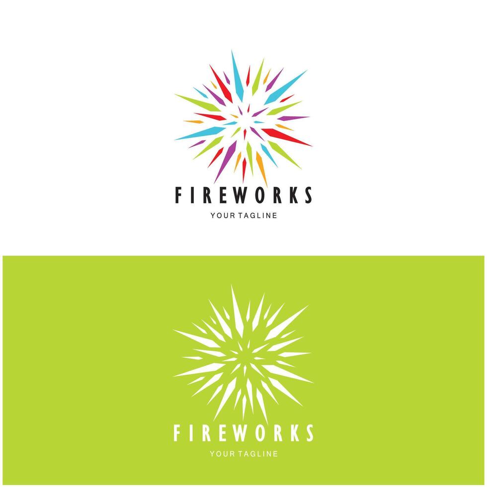 Fireworks logo design with creative colorful sparks in modern style.logo for business,brand,celebration,fireworks,firecrackers vector