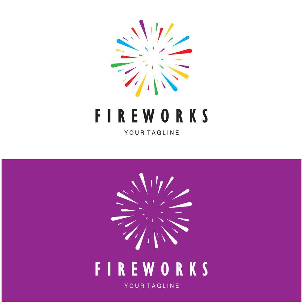 Fireworks logo design with creative colorful sparks in modern style.logo for business,brand,celebration,fireworks,firecrackers vector