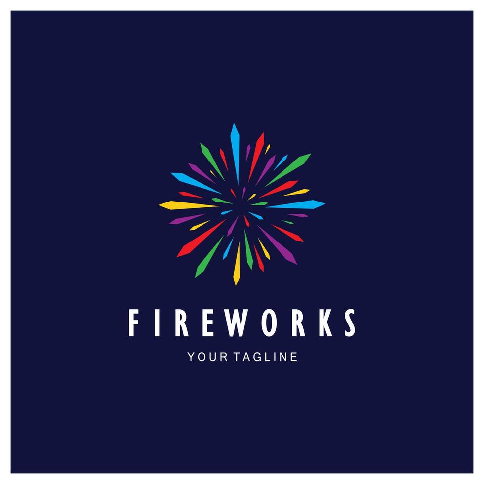 Fireworks logo design with creative colorful sparks in modern style.logo for business,brand,celebration,fireworks,firecrackers vector