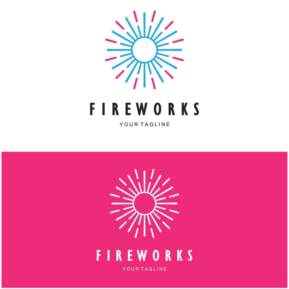 fuegos artificiales logo diseño con creativo vistoso chispas en moderno estilo.logo para negocios,marca,celebración,fuegos artificiales,petardos vector