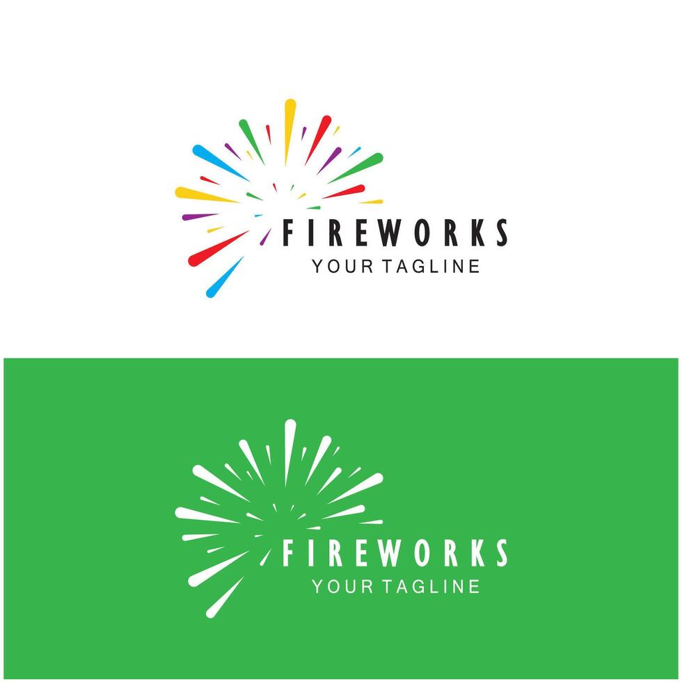 Fireworks logo design with creative colorful sparks in modern style.logo for business,brand,celebration,fireworks,firecrackers vector