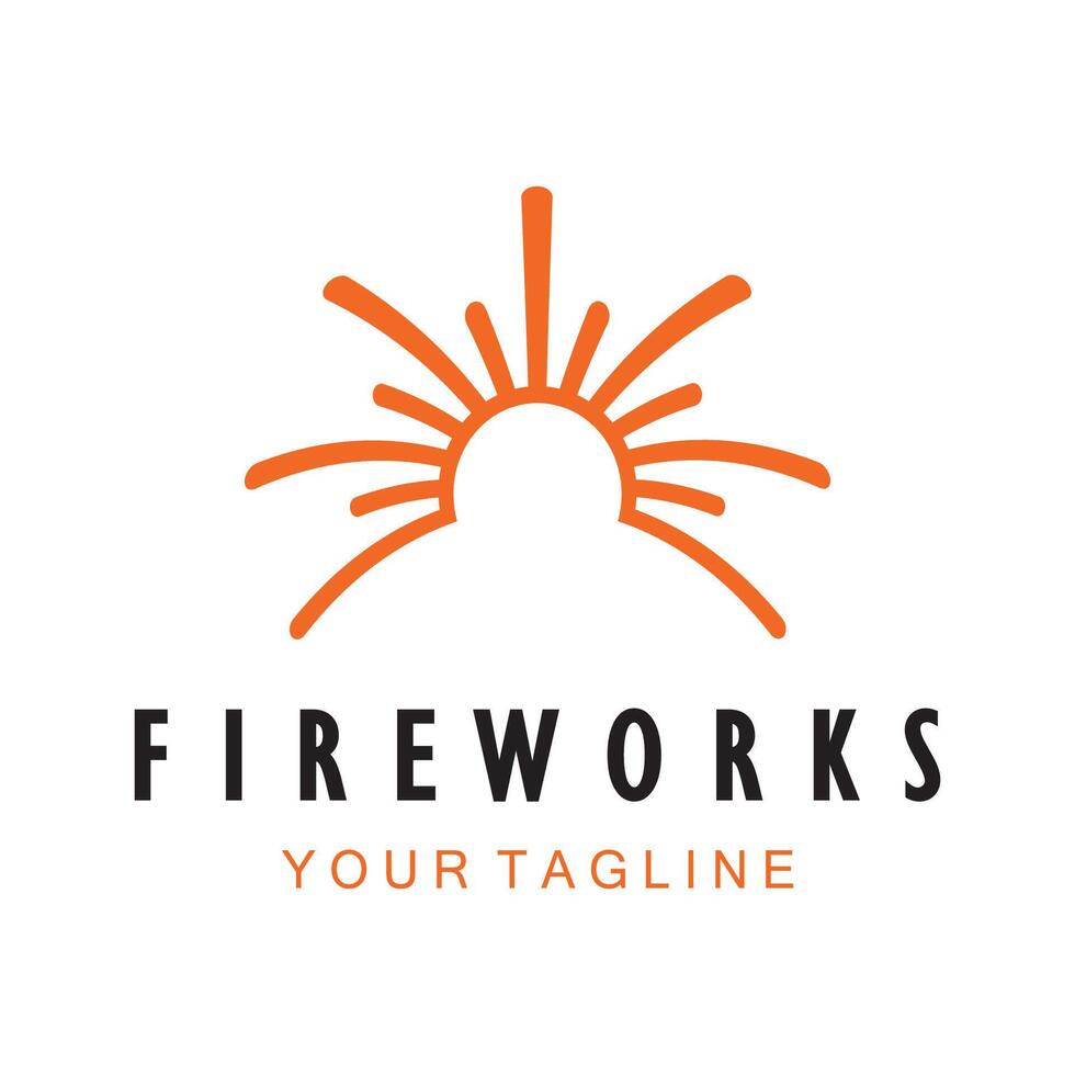 Fireworks logo design with creative colorful sparks in modern style.logo for business,brand,celebration,fireworks,firecrackers vector