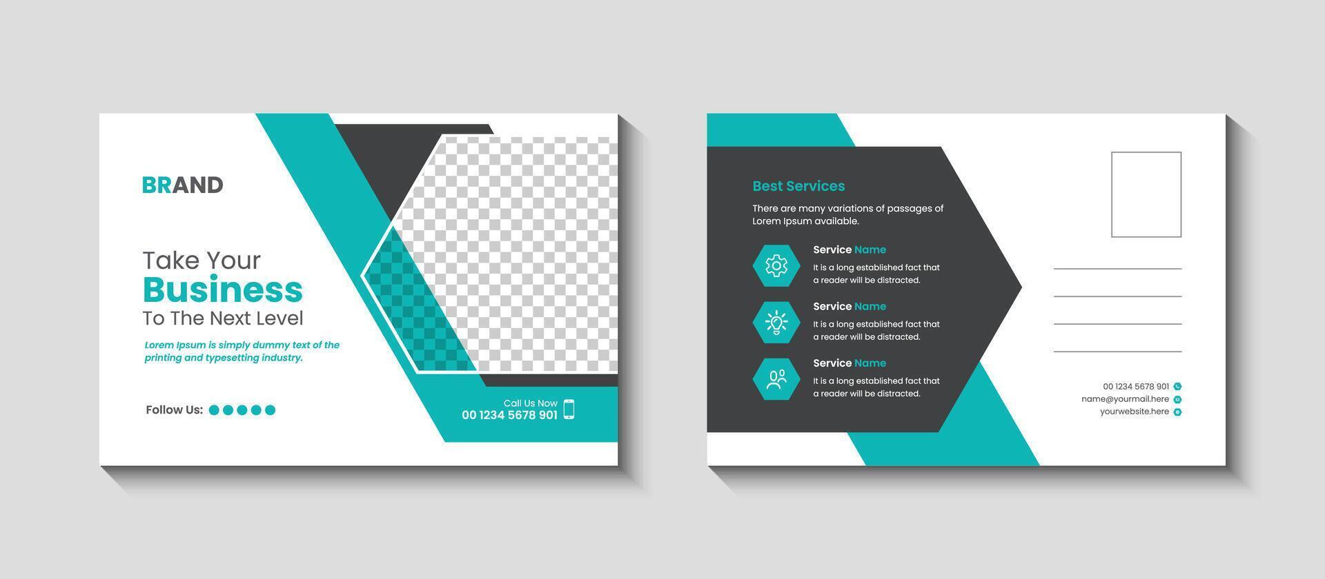 Corporate postcard template vector