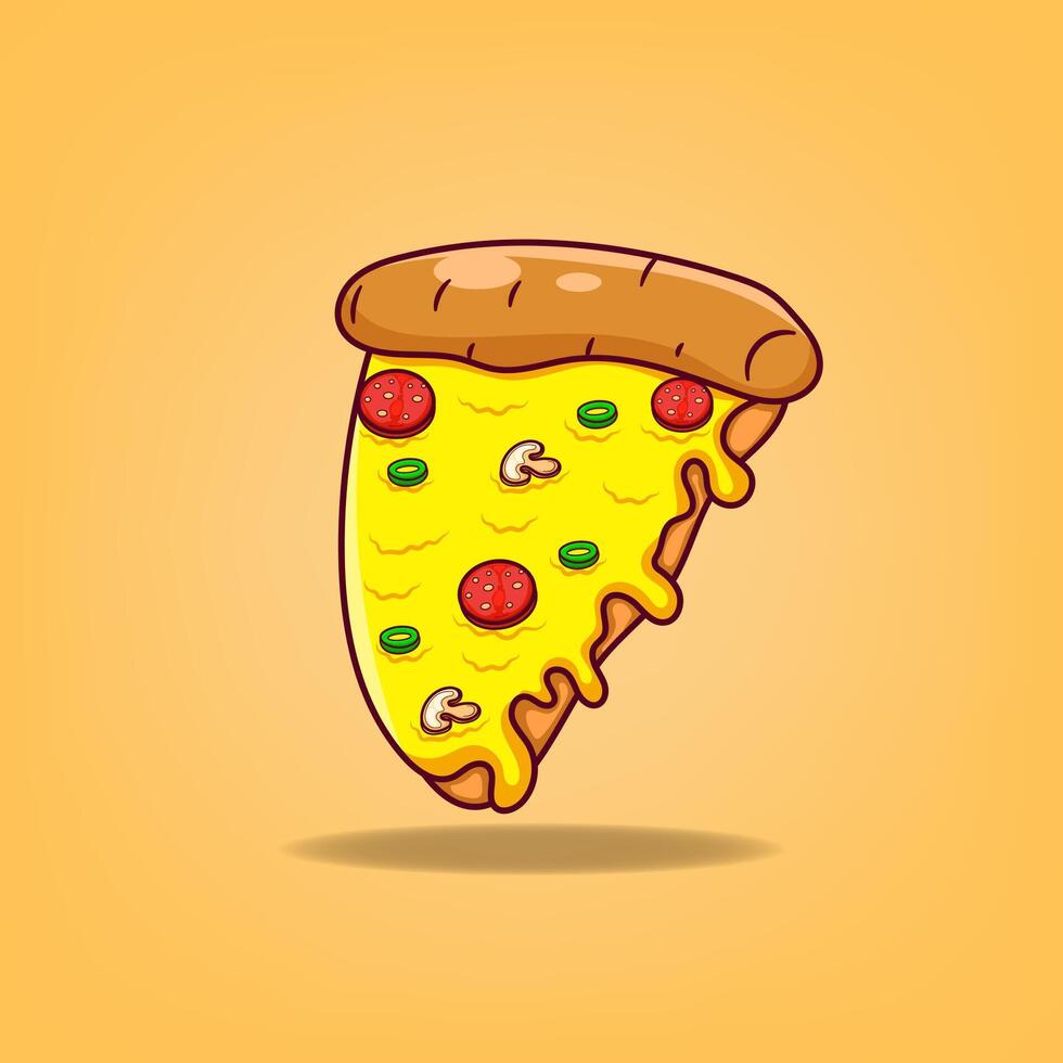 gratis vector ilustración Pizza aislado antecedentes.