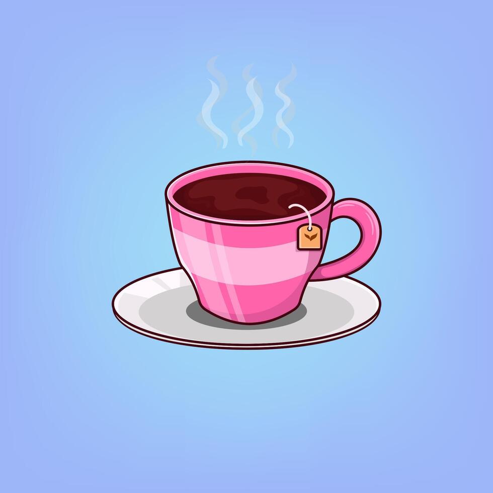 Free vector illustration of a cup of hot tea.