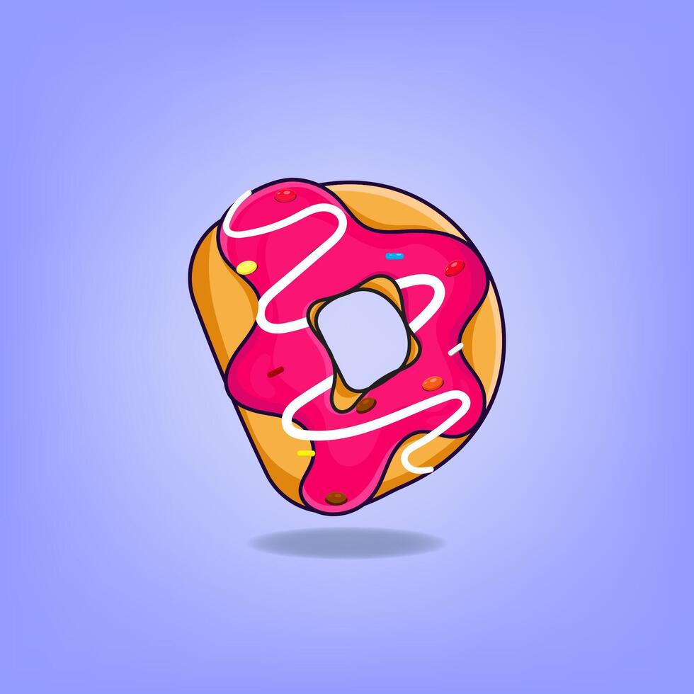 free vector cute donuts shaped like the letter D.
