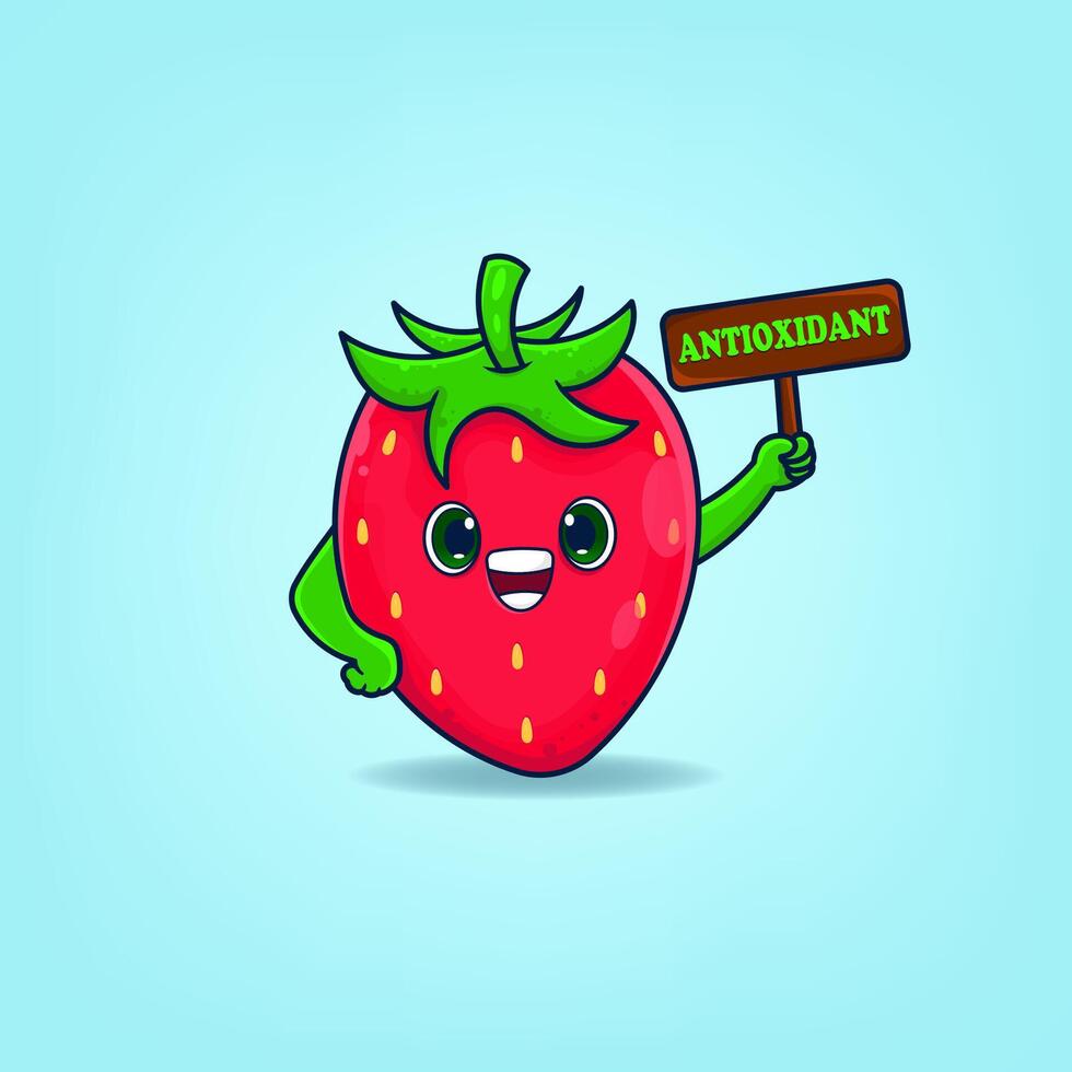 Free vector illustration of a cute strawberry