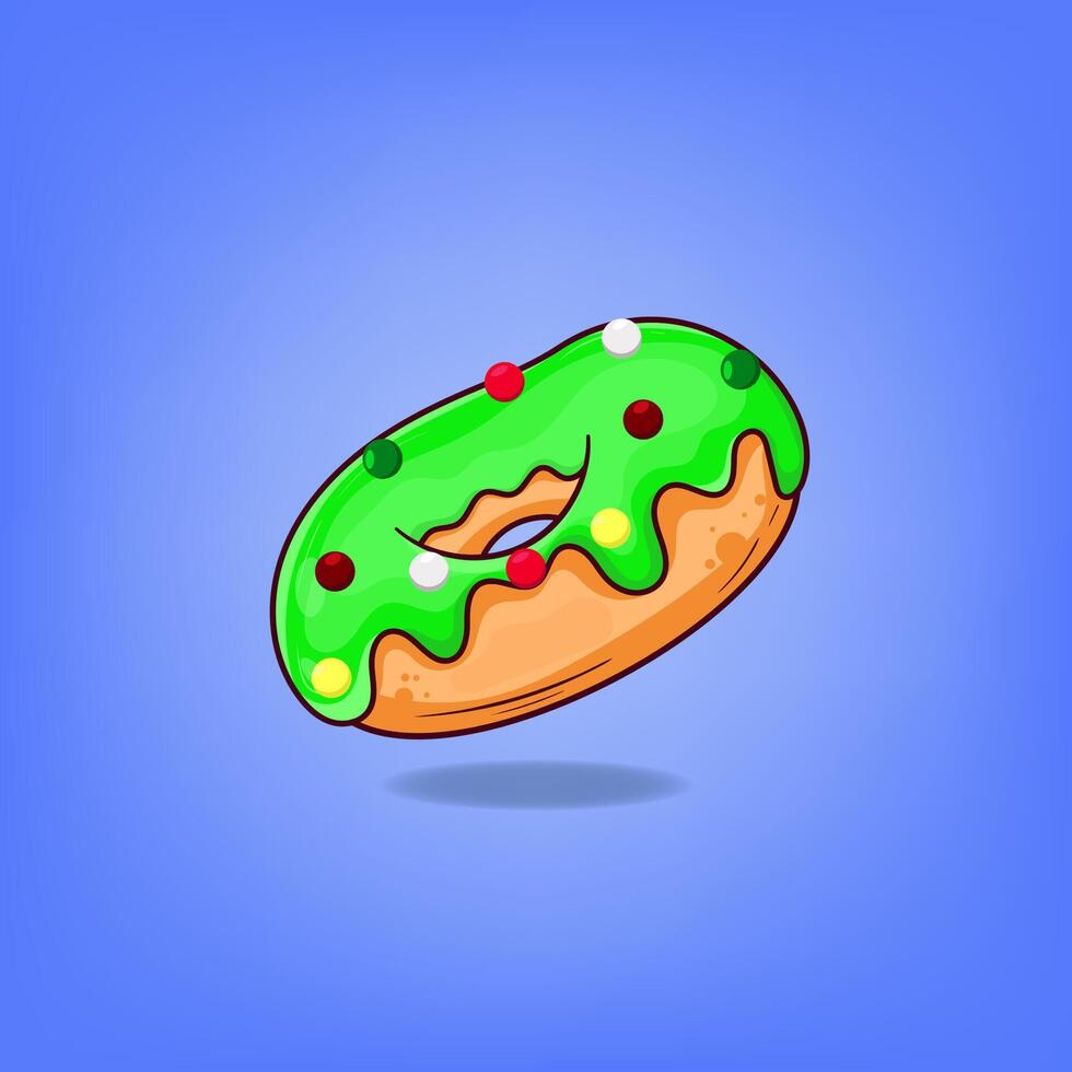 Free vector glazed green donuts with candy sprinkles