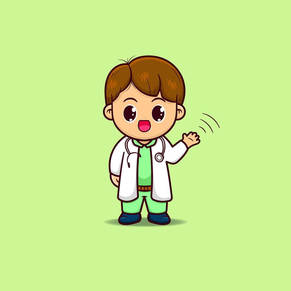 Free vector hand drawn doctor cartoon illustration