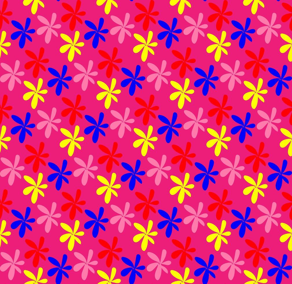 brillante sin costura floral modelo en el formar de multicolor flores en un rosado antecedentes vector