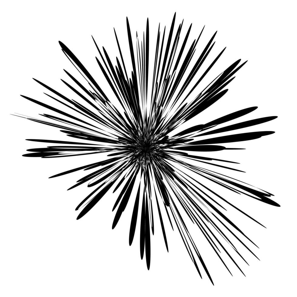 Vector abstract drawing in doodle style in the form of a black blot on a white background