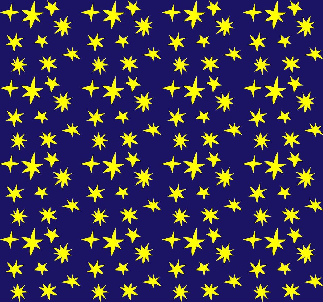 Seamless abstract pattern in the form of golden stars on a blue background vector