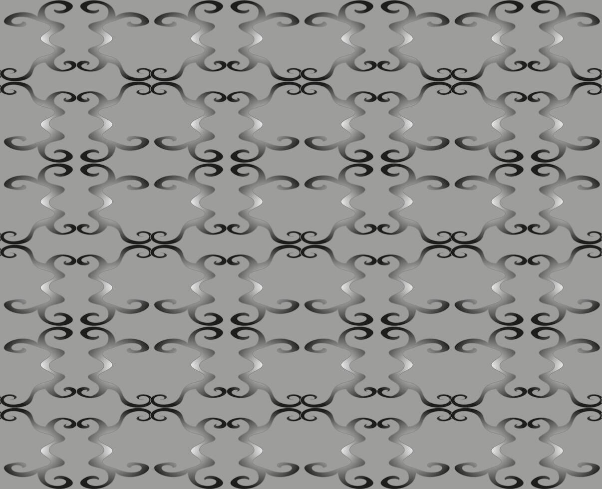 Beautiful gradient monochrome pattern in the form of lines and curls on a gray background vector