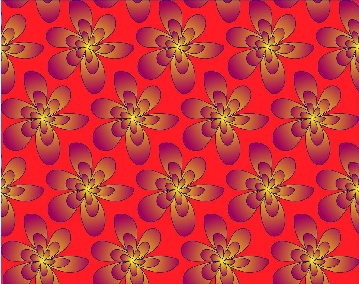 Seamless floral pattern in the form of blue and yellow flowers on a red background vector