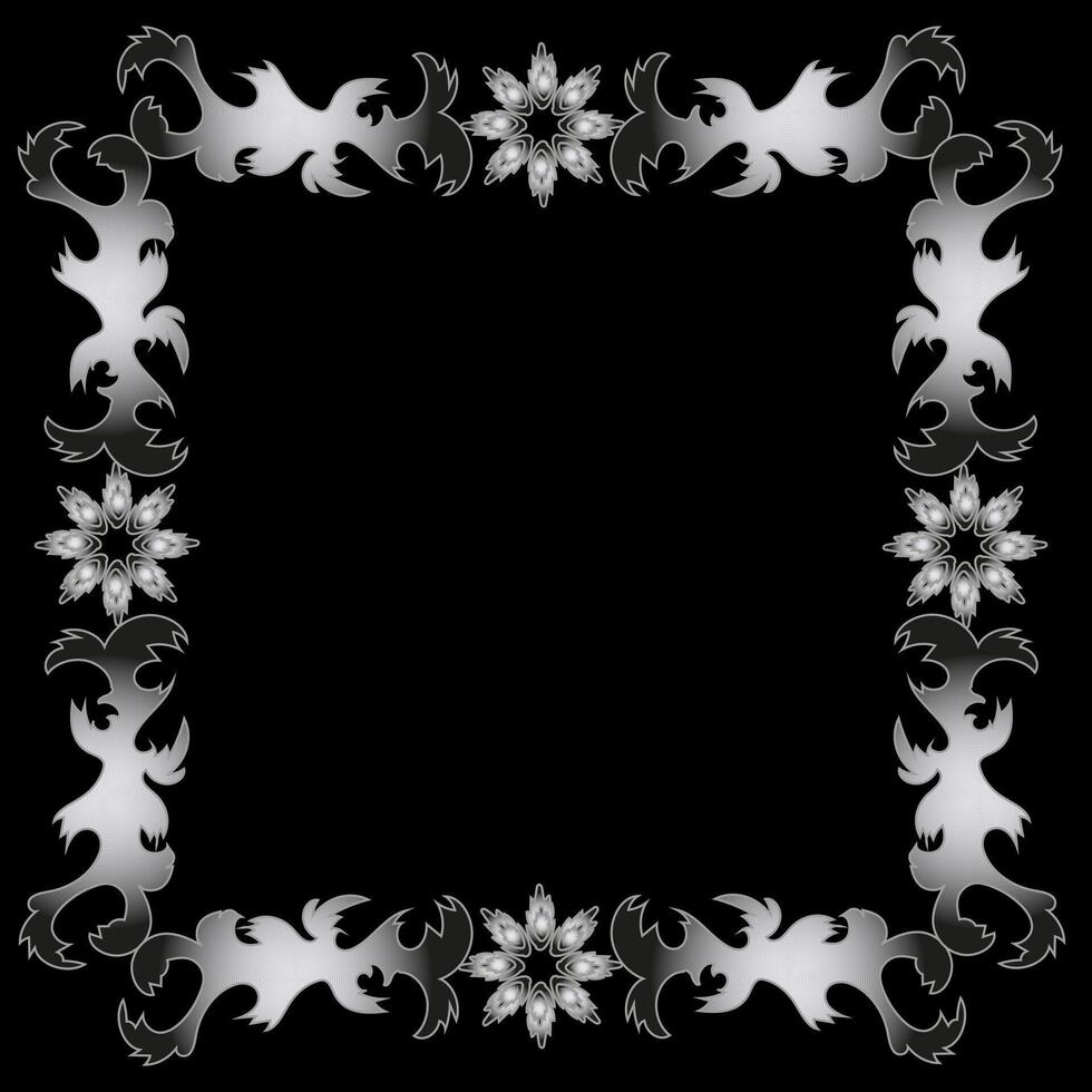 Beautiful stylish gray frame on a black background vector