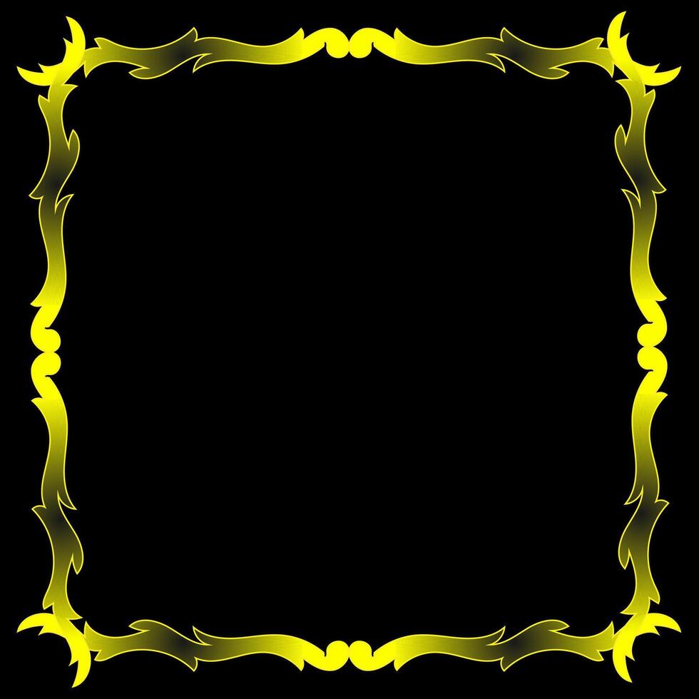 Original gold frame on a black background for text or portrait vector