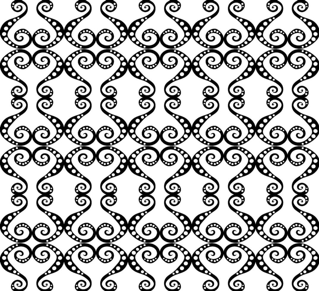 Seamless vector abstract pattern in black color on white background for fabric or wallpaper