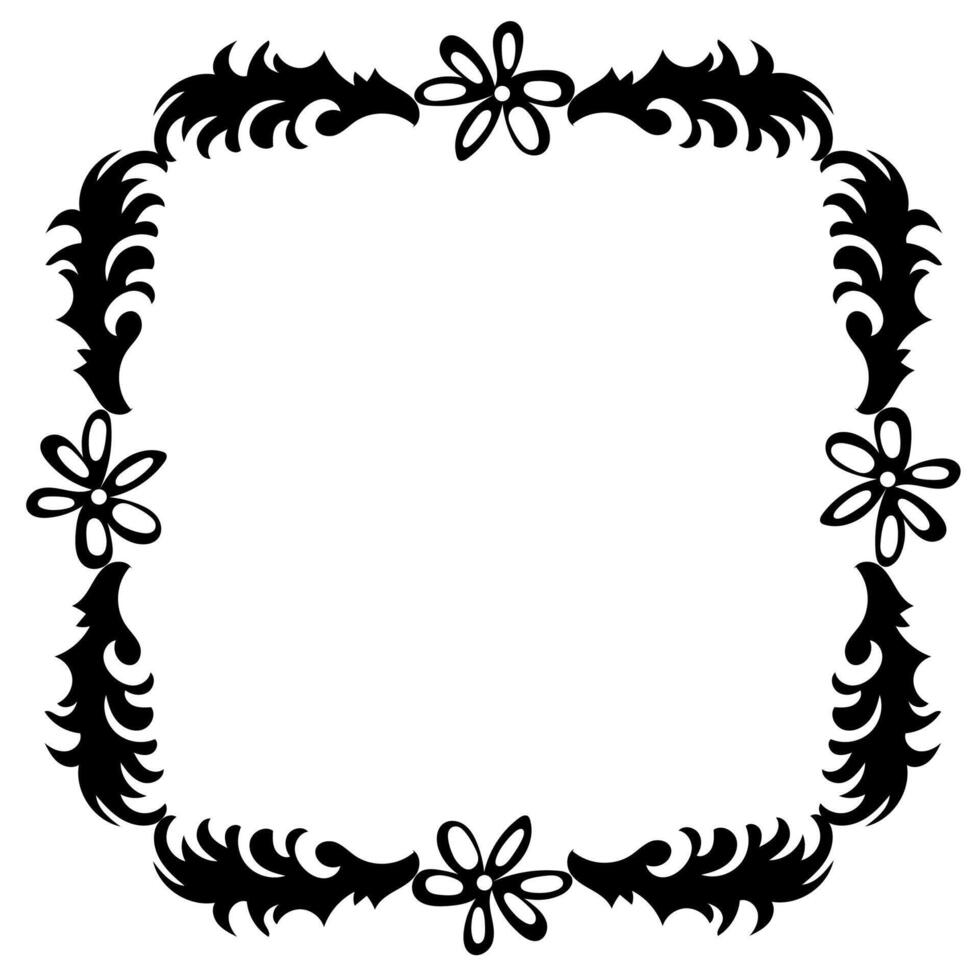 Black frame on a white background drawn in doodle style vector