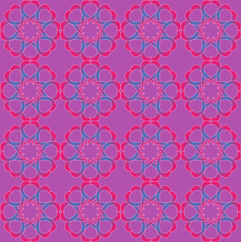 Abstract seamless floral pattern in blue color on pink background vector