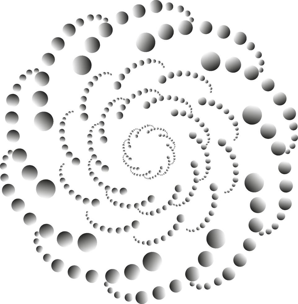 Round abstract pattern in the form of gray balls arranged in a circle on a white background vector