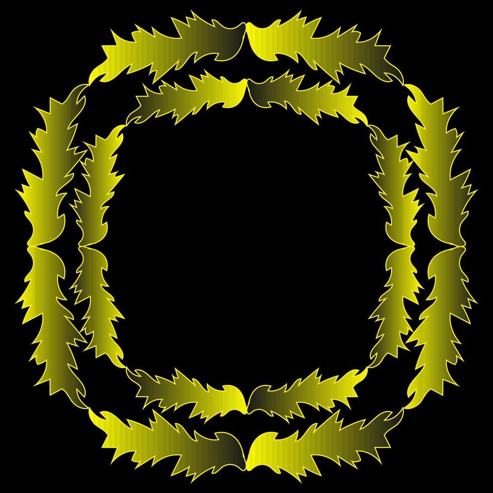 Original gold frame on a black background vector