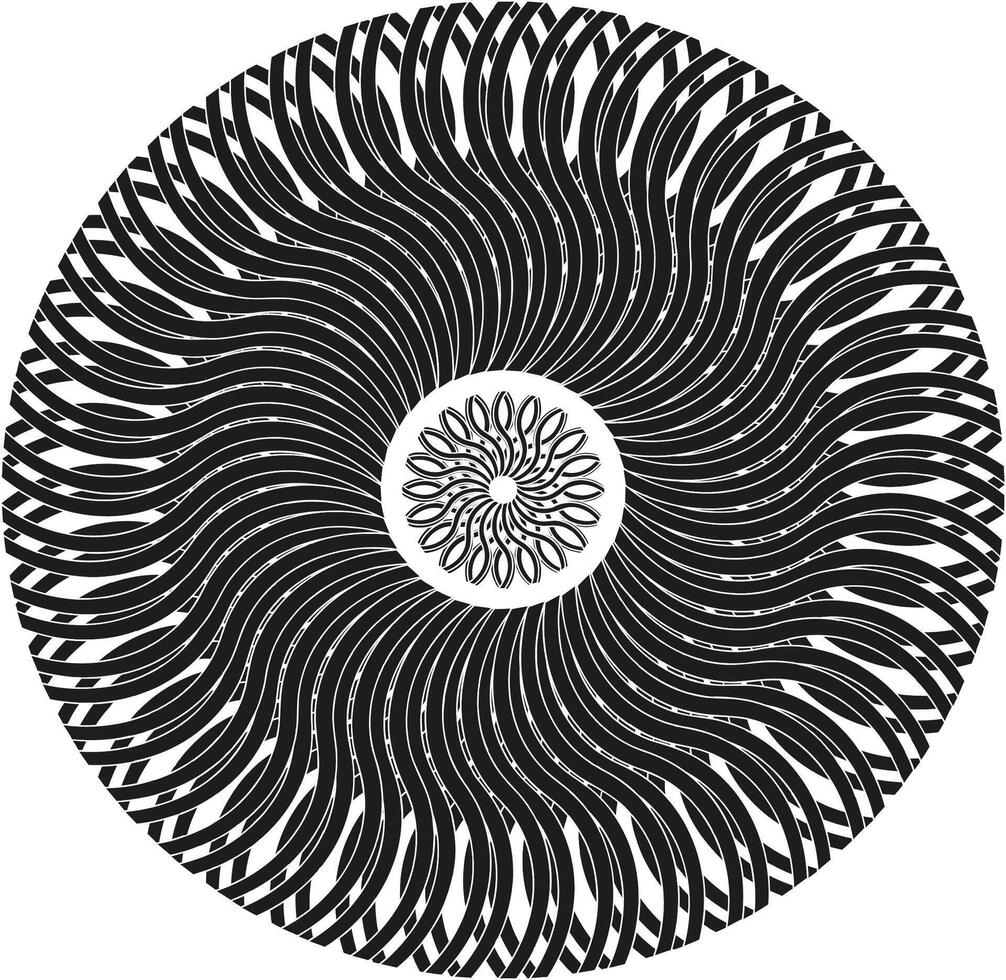 Round abstract fantasy pattern in gray color on white background vector