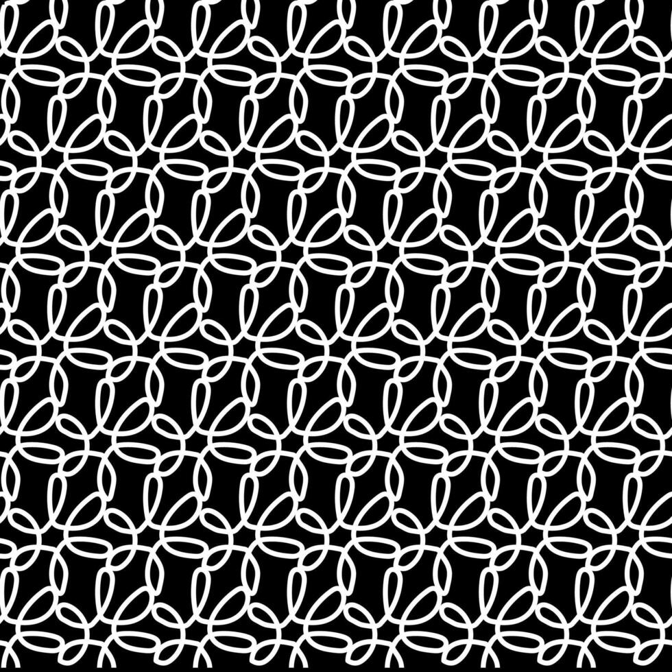 Seamless floral pattern in doodle style in white on a black background vector