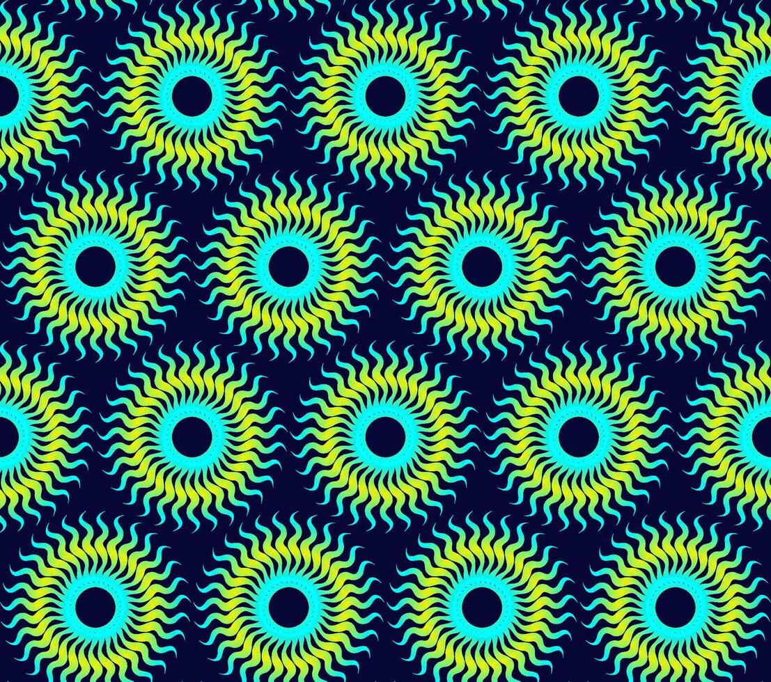 Bright fantasy pattern of yellow and blue on a dark background vector