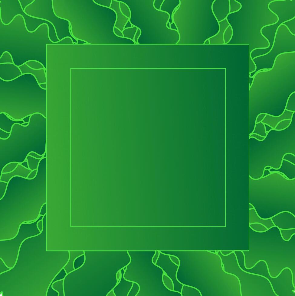 Beautiful vector abstract frame in bright green color