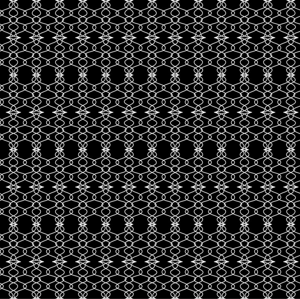 Abstract seamless pattern in white on a black background for wallpaper or embroidery on fabric vector
